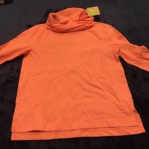 Orange cowl neck top